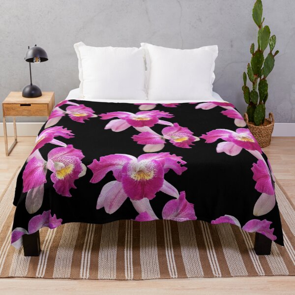 Item preview, Magenta Pink Cattleya Laelia Purpurata Orchid on Black Shapes Mania designed and sold by Shapes-Mania.