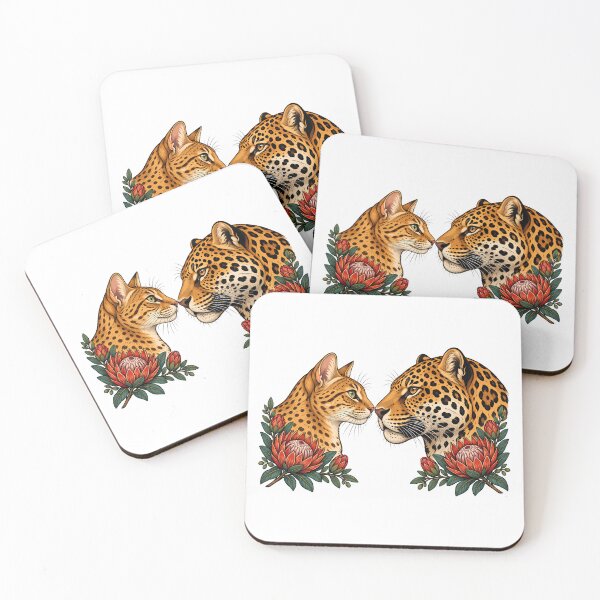 Item preview, Spotted Cat Jaguar Red Protea designed and sold by Old's Cool Cat Studio.