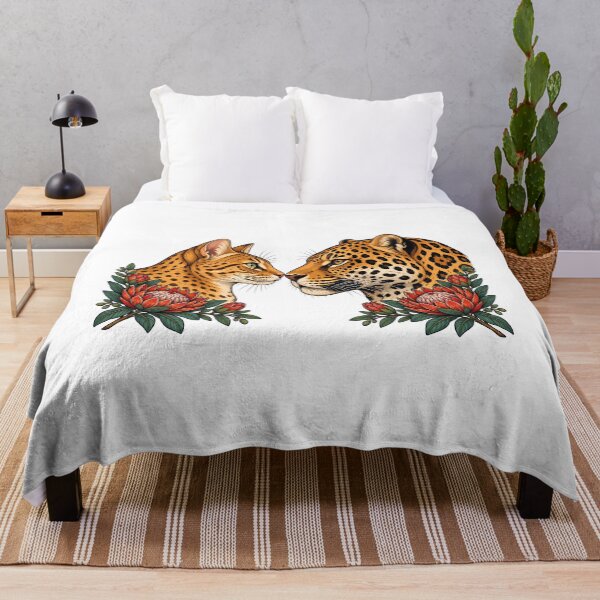 Item preview, Spotted Cat Jaguar Red Protea designed and sold by Old's Cool Cat Studio.