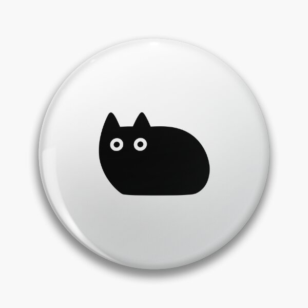 Item preview, Minimalist Black Cat Blob with Big White Eyes designed and sold by -KRAFTWERK.