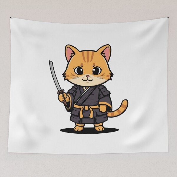 Item preview, The Tiny Mighty Neko Samurai designed and sold by Stylestickers55.