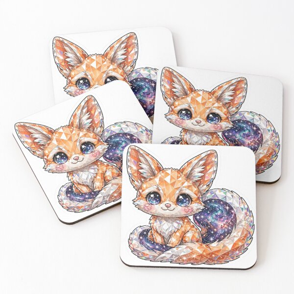 Item preview, Baby Fox Galaxy Crystal Kawaii Sticker - Detailed Orange Gem designed and sold by Crystal Critters .