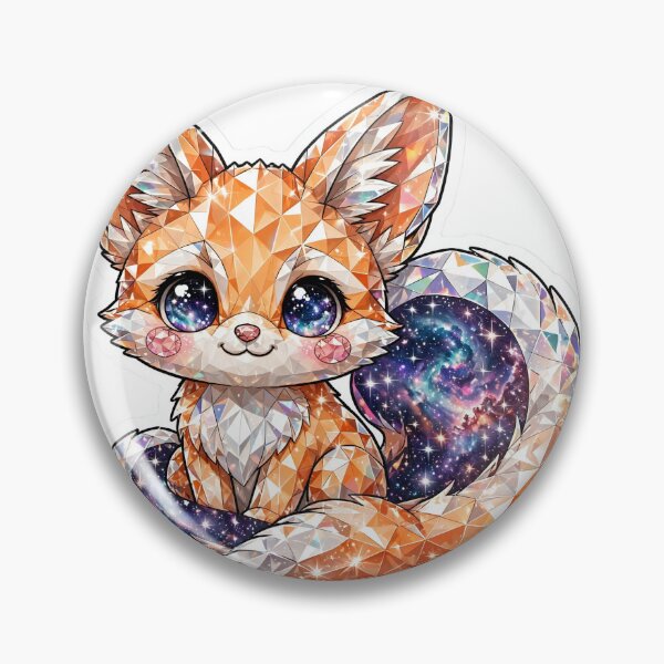 Item preview, Baby Fox Galaxy Crystal Kawaii Sticker - Detailed Orange Gem designed and sold by Crystal Critters .