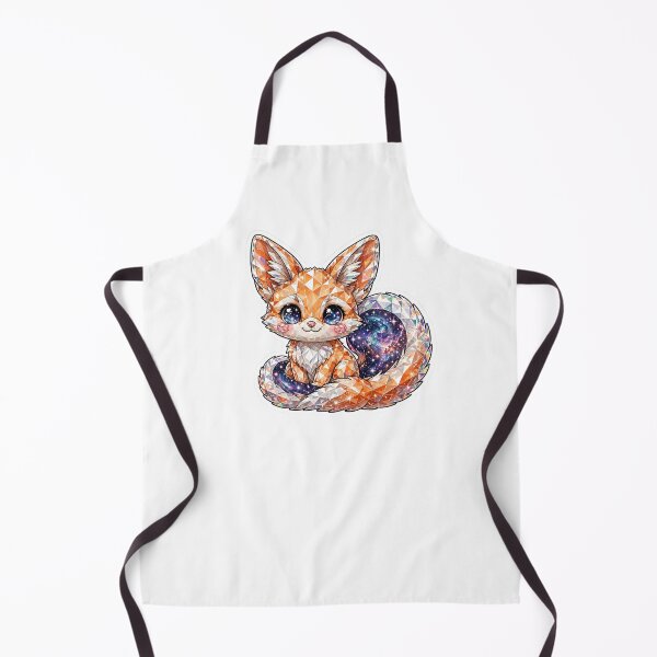 Artikelvorschau, Baby-Fuchs-Galaxy-Kristall-Kawaii-Aufkleber – Detaillierter orangefarbener Edelstein entworfen und verkauft von FineLineBotanical .