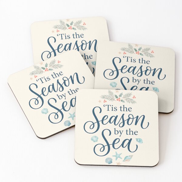 Item preview, 'Tis the Season by the Sea – Coastal Christmas Typography Beach Holiday Design designed and sold by Sea Gem.