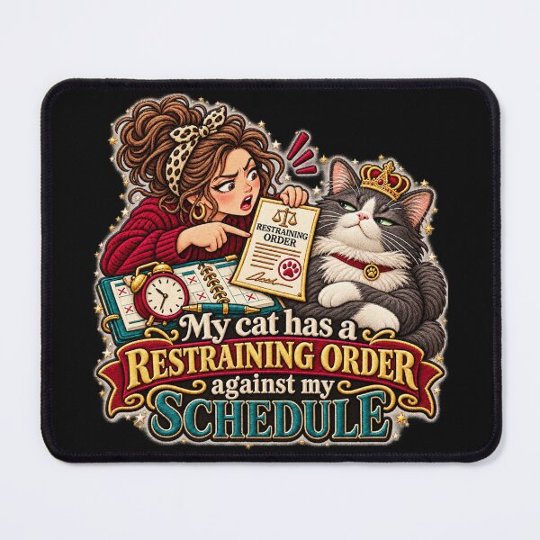 Item preview, Funny Cat Restraining Order – My Cat Has a Restraining Order Against My Schedule designed and sold by Emoji Emblems.