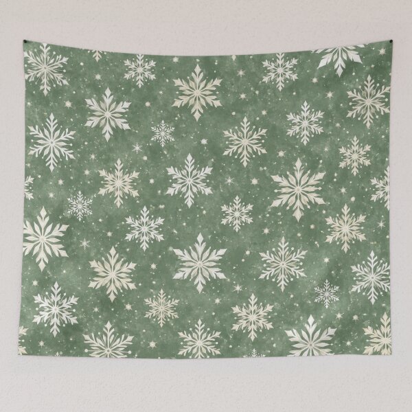 Item preview, Sage Green Snowflake Pattern – Watercolor Winter Snowflakes designed and sold by BROHLine Studio.