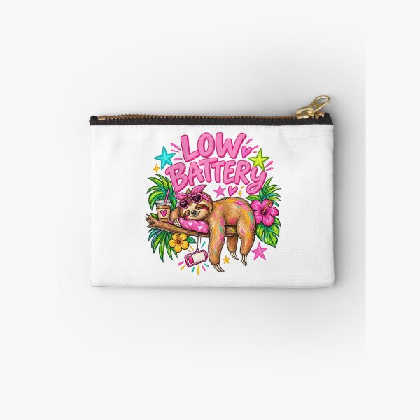 Item preview, Low Battery Sloth – Funny Tired Sloth Tropical Pink Aesthetic designed and sold by DoodloraStudio.