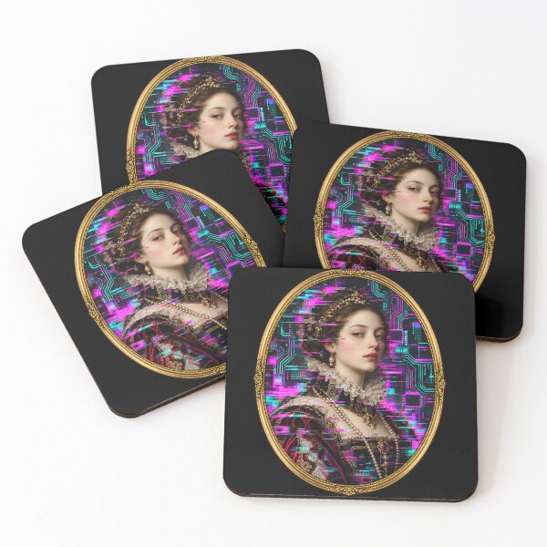 Item preview, Classical Culture Renaissance Glitchcore - Cyberpunk Portrait Art designed and sold by Elżbieta  Kaps.