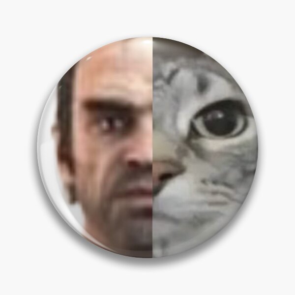 Item preview, Trevor Cat Split Face Meme Sticker designed and sold by TrendHooper.
