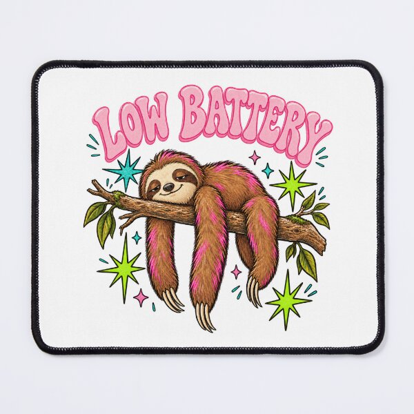 Item preview, Low Battery Sloth – Funny Tired Sloth Tropical Pink Aesthetic designed and sold by DoodloraStudio.