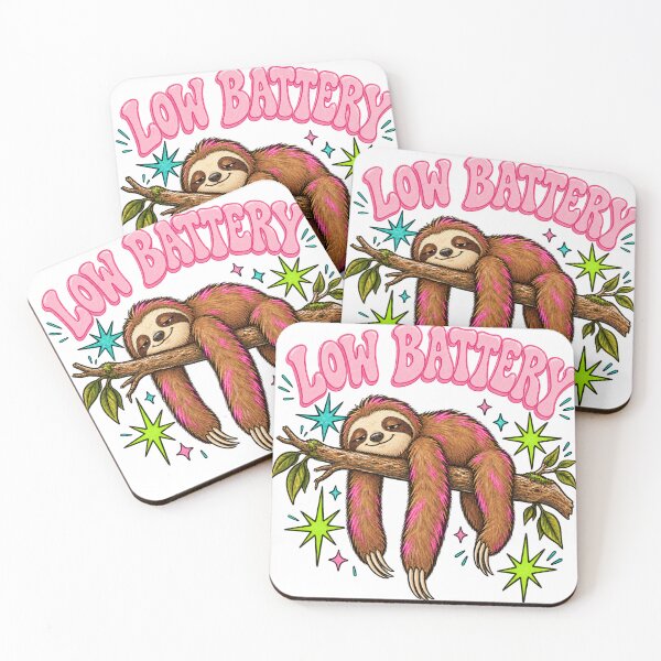 Item preview, Low Battery Sloth – Funny Tired Sloth Tropical Pink Aesthetic designed and sold by DoodloraStudio.