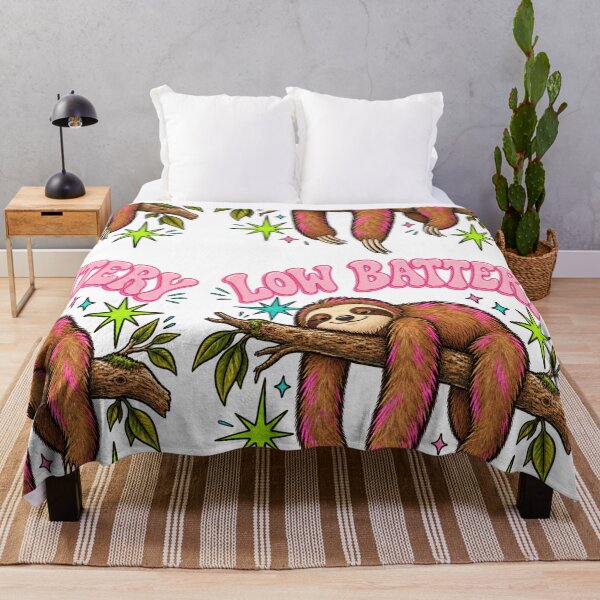Item preview, Low Battery Sloth – Funny Tired Sloth Tropical Pink Aesthetic designed and sold by DoodloraStudio.