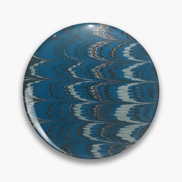 Item preview, Antique Feather Marbled Paper Blue & Gold designed and sold by footnotes-club.