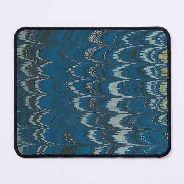 Item preview, Antique Feather Marbled Paper Blue & Gold designed and sold by footnotes-club.