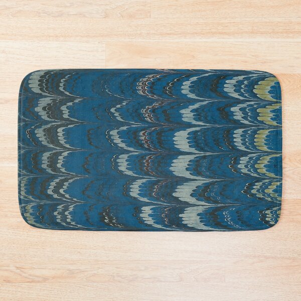 Item preview, Antique Feather Marbled Paper Blue & Gold designed and sold by footnotes-club.