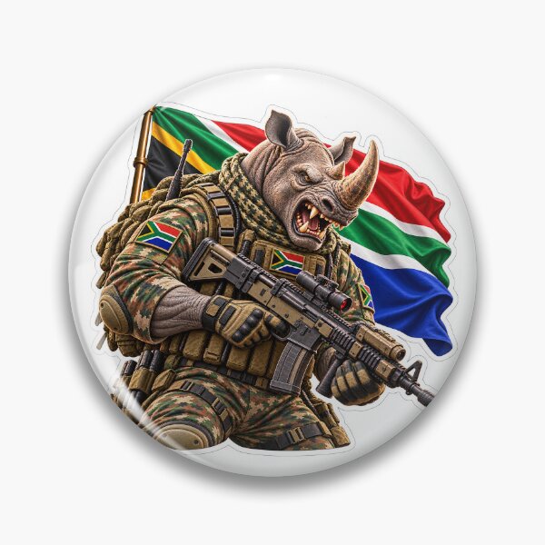 Artikelvorschau, Taktischer südafrikanischer Nashorn-Flaggenaufkleber entworfen und verkauft von ManaxT.