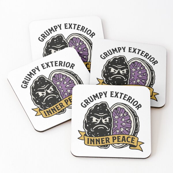 Item preview, Inner Peace Humor: Grumpy Exterior Geode Tattoo Flash designed and sold by Osmose-Studio.