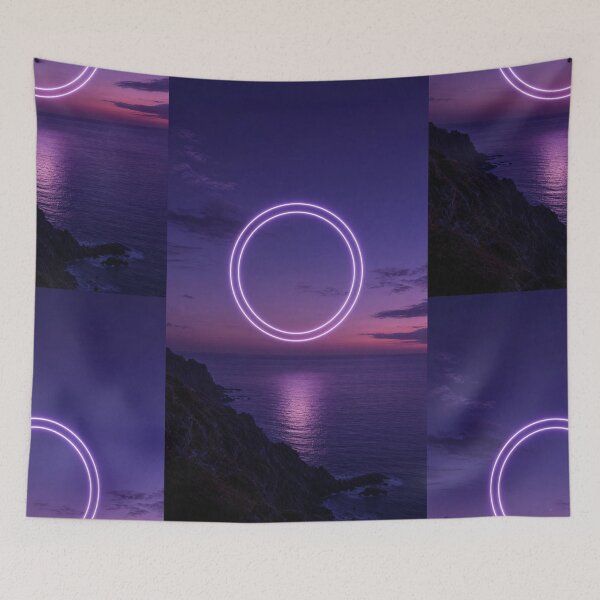 Item preview, Glowing Neon Portal Over Ocean Sunset designed and sold by monkeybusiness.pt.
