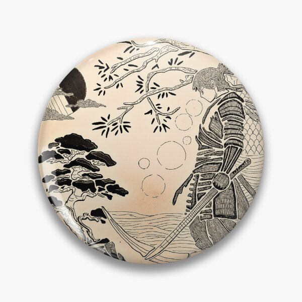 Item preview, Samurai's Journey — Vintage Parchment Edition | Antique Style Japanese Line Art designed and sold by Fusion-Line-Artworks.