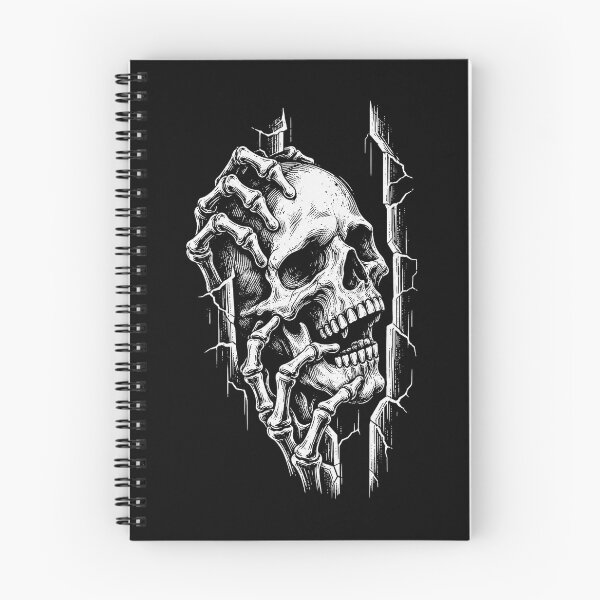 Item preview, Skeletal Hand Gripping Skull Illustration designed and sold by SassCity.