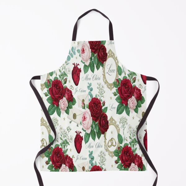 Item preview, Heart read roses vintage pattern designed and sold by Bywithrose instant studio.