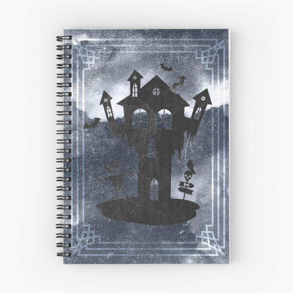 Item preview, Creepy Halloween Haunted House Scarecrow Bats Moonlit Blue designed and sold by Ghoul Enterprises.
