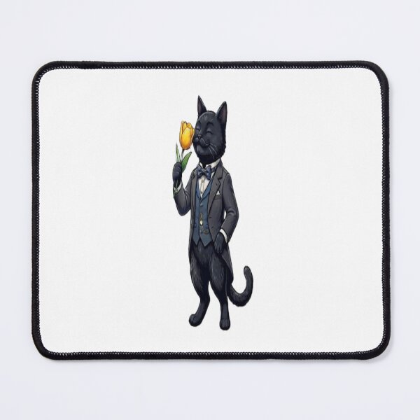 Item preview, Dapper Black Cat with Yellow Tulip – Gentleman Cat designed and sold by AfresStudio.