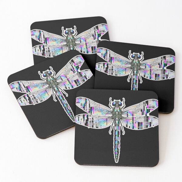 Item preview, Cyberpunk Nature Culture - Glitchcore Dragonfly Art designed and sold by Elżbieta  Kaps.