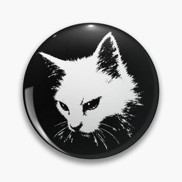 Item preview, Black and White Cat Face Portrait designed and sold by SassCity.