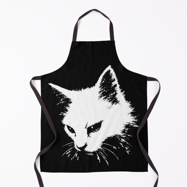 Item preview, Black and White Cat Face Portrait designed and sold by SassCity.