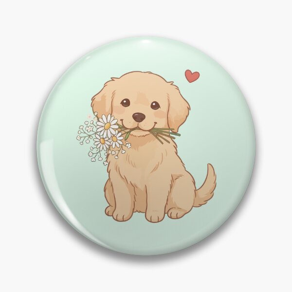 Item preview, Cute Golden Retriever Puppy Carrying Daisies Flowers designed and sold by Amir Faysal.