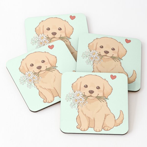 Item preview, Cute Golden Retriever Puppy Carrying Daisies Flowers designed and sold by Amir Faysal.