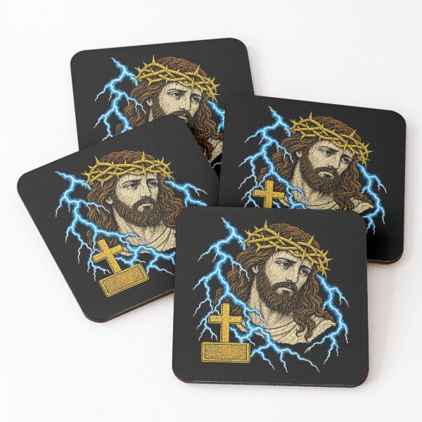 Item preview, Crowned Jesus Portrait with Lightning designed and sold by SassCity.