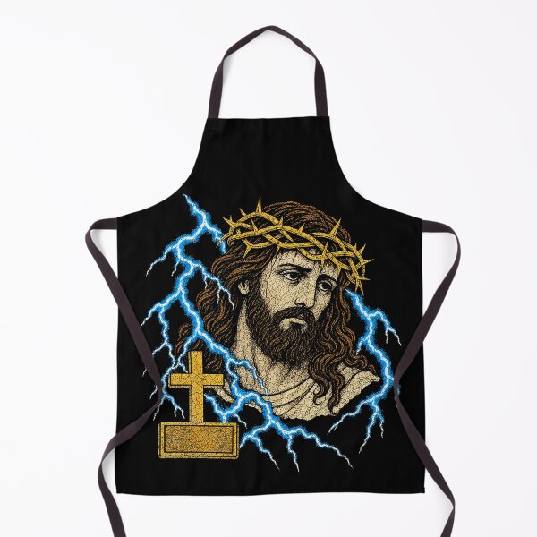 Item preview, Crowned Jesus Portrait with Lightning designed and sold by SassCity.