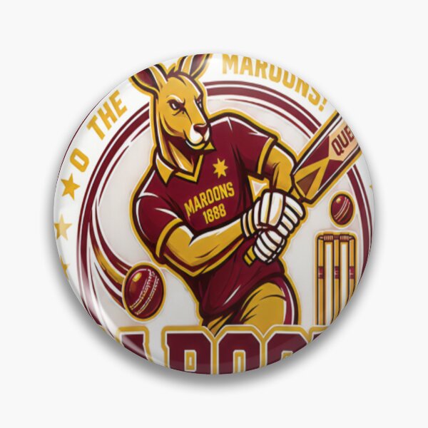 Item preview, Queensland Maroons Vintage Cricket Kangaroo – Queensland State of Origin Sports Design designed and sold by CatLovers Studio.