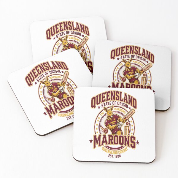 Artikelvorschau, Queensland Maroons Vintage Cricket Känguru – Queensland State of Origin Sportdesign entworfen und verkauft von CatLovers Studio.