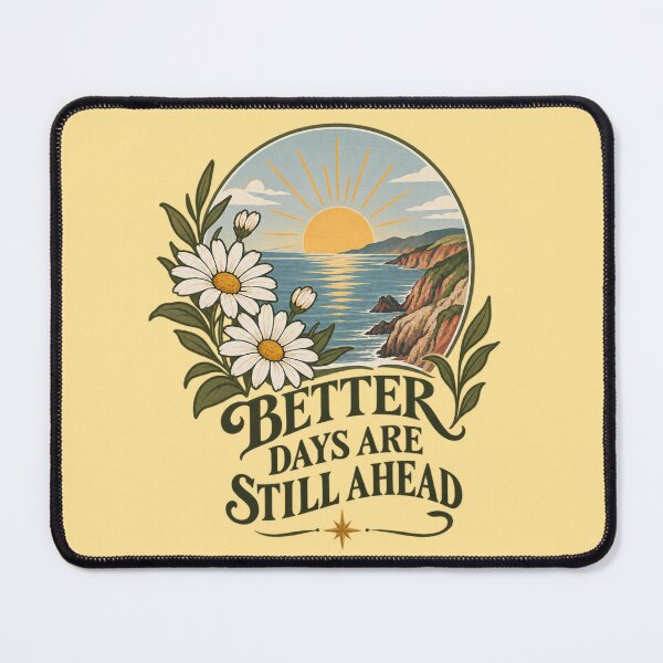 Item preview, Better Days Are Still Ahead Vintage Ocean Sunset Daisy Art designed and sold by QCena.