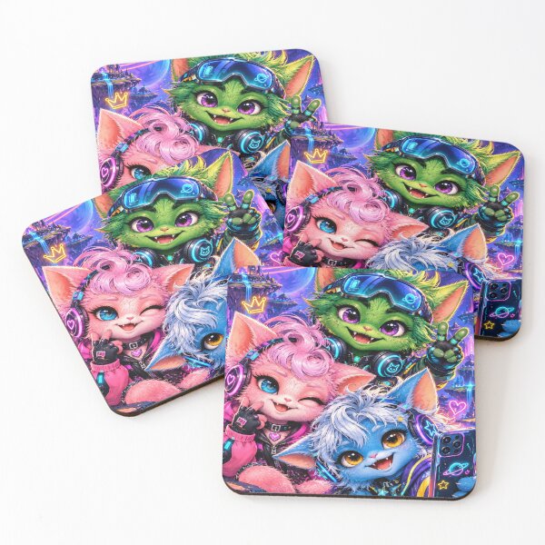 Item preview, Cyberpunk cute cats selfie designed and sold by urbanshop7.