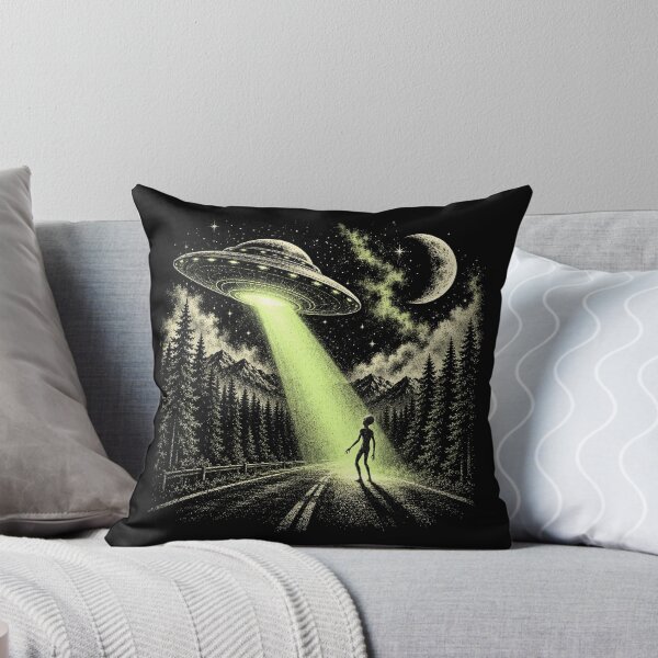 Item preview, Vintage UFO Abduction Night Scene designed and sold by SassCity.