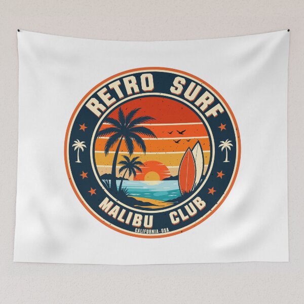 Item preview, Retro Surf Malibu Club - California Sunset designed and sold by Marshallamoakohene.