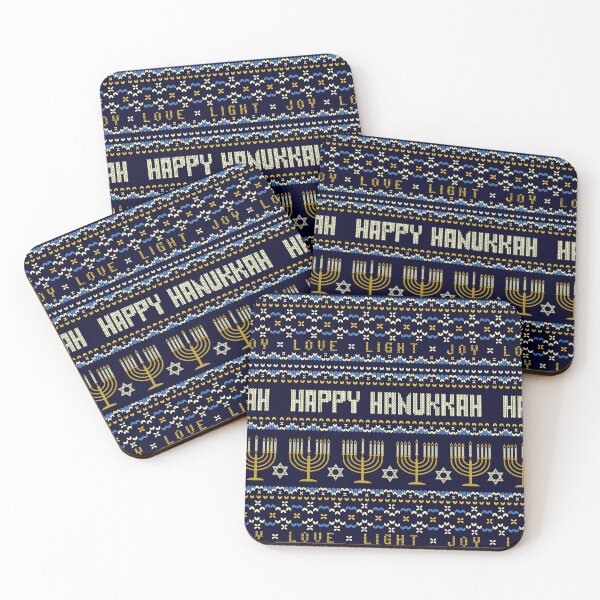 Item preview, Happy Hanukkah Jewish Christmas retro knitted ugly sweater design designed and sold by Jdawnink.