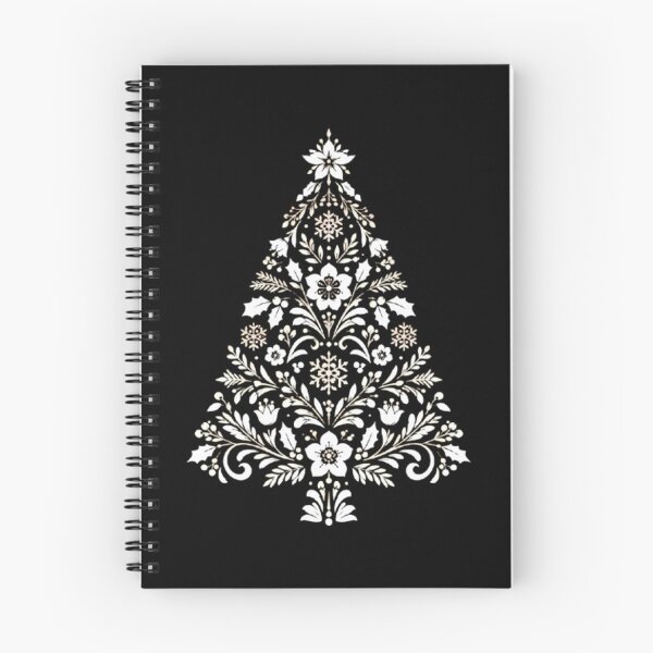 Item preview, Ornate White Folk Art Christmas Tree Silhouette designed and sold by Linework Studio.