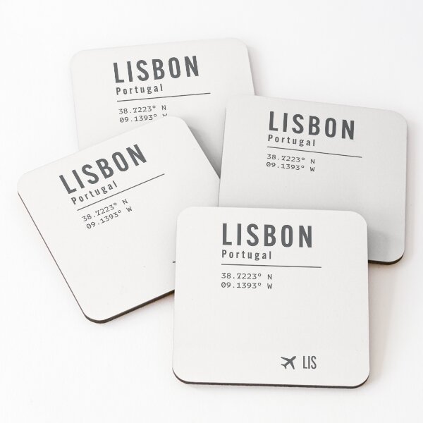 Item preview, Lisbon Portugal Coordinates Travel Typography designed and sold by drTerrens.