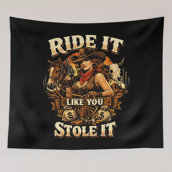 Item preview, Vintage Western Cowgirl Horse - Ride Wild Western designed and sold by SidTastic .