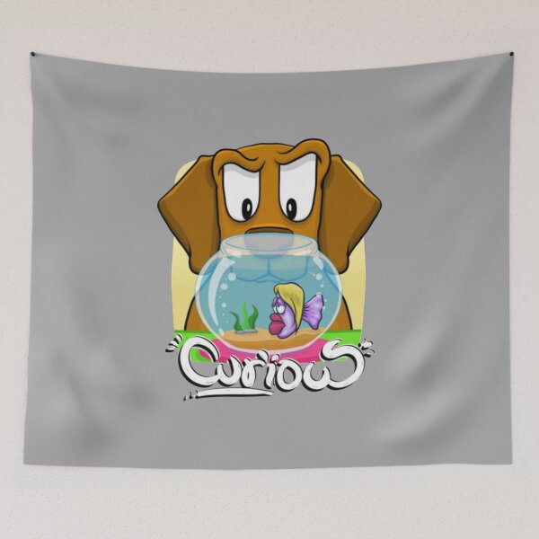 Item preview, Curious Dog Staring at Fishbowl designed and sold by Urmaximize.