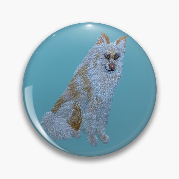 Item preview, Fluffy white dog-embroidered designed and sold by Alsa.handembroidery.