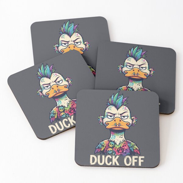 Item preview, Duck Off Punk Rock Mallard Tattooed Mohawk Duck designed and sold by Amir Faysal.