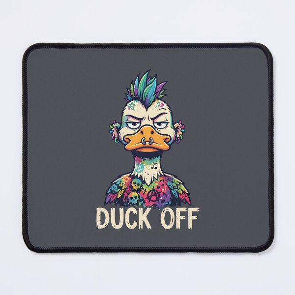 Item preview, Duck Off Punk Rock Mallard Tattooed Mohawk Duck designed and sold by Amir Faysal.