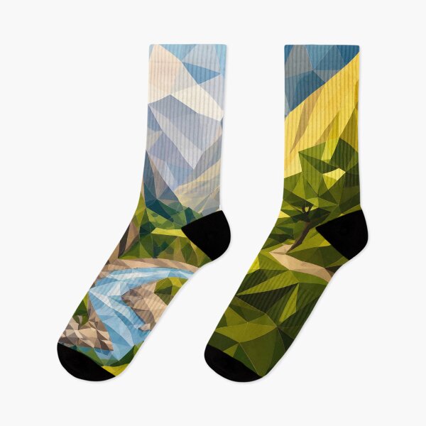 Item preview, Geometric Landscape with River designed and sold by Vicky Brago-Mitchell®.